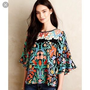 Anthropologie Maeve Folk Art Kimono Top Size 8